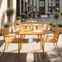Table de terrasse bistrot carrée en métal 70x70 cm et 2 chaises avec accoudoirs