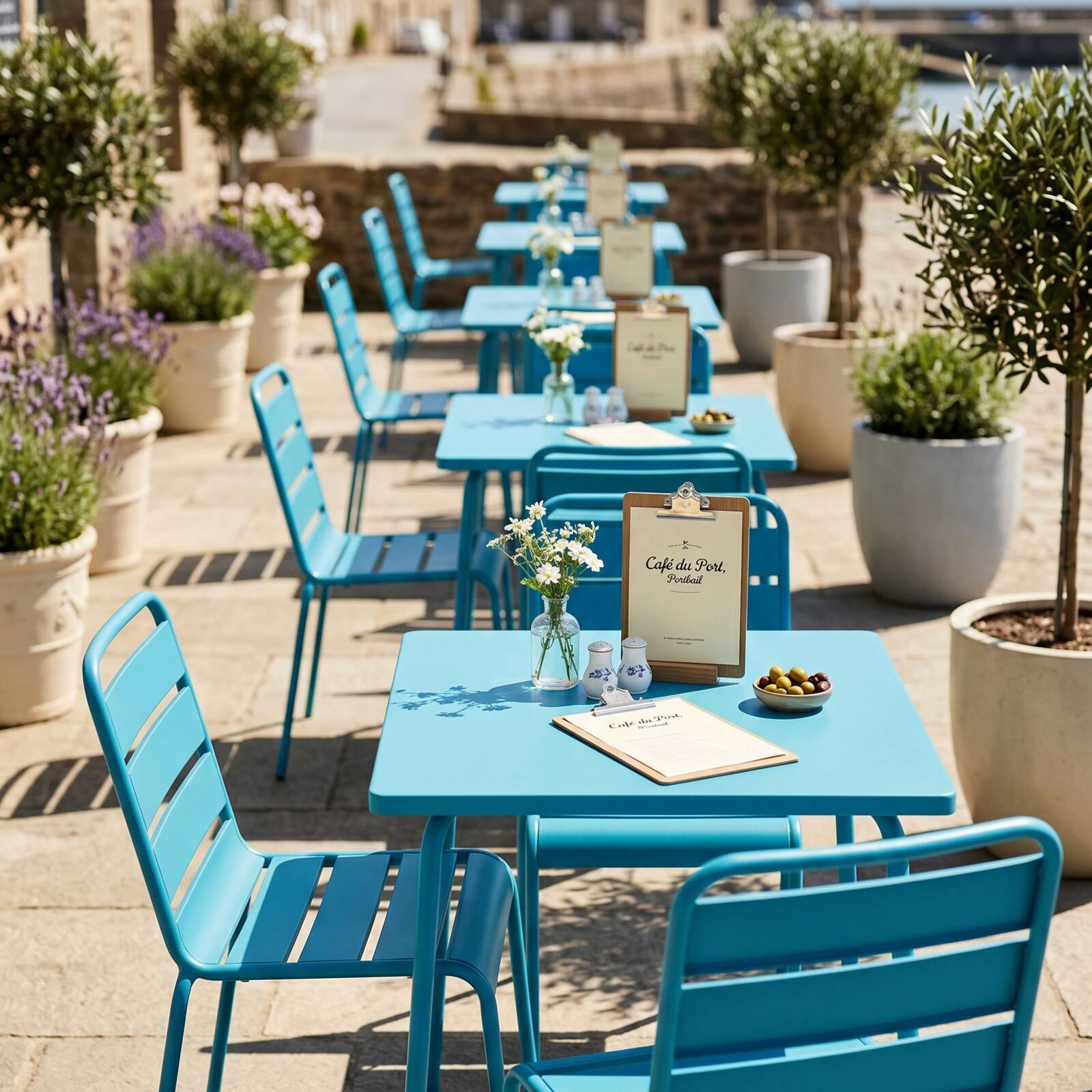Table de terrasse bistrot carrée en métal 70x70 cm et 2 chaises