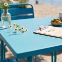 Table de terrasse bistrot carrée en métal 70x70 cm et 2 chaises