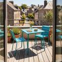 Table de terrasse bistrot carrée en métal 70x70 cm et 2 chaises