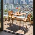 Table de terrasse bistrot carrée en métal 70x70 cm et 2 chaises