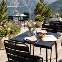 Table de terrasse bistrot carrée en métal 70x70 cm et 2 chaises