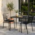 Table de terrasse bistrot carrée en métal 70x70 cm et 2 chaises