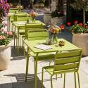 Table de terrasse bistrot carrée en métal 70x70 cm et 2 chaises
