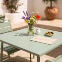Table de terrasse bistrot carrée en métal 70x70 cm et 2 chaises