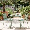 Table de terrasse bistrot carrée en métal 70x70 cm et 2 chaises