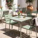 Table de terrasse bistrot carrée en métal 70x70 cm et 2 chaises