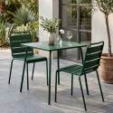 Table de terrasse bistrot carrée en métal 70x70 cm et 2 chaises