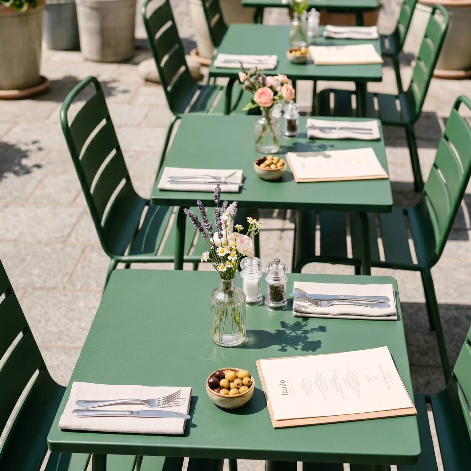 Table de terrasse bistrot carrée en métal 70x70 cm et 2 chaises