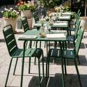 Table de terrasse bistrot carrée en métal 70x70 cm et 2 chaises