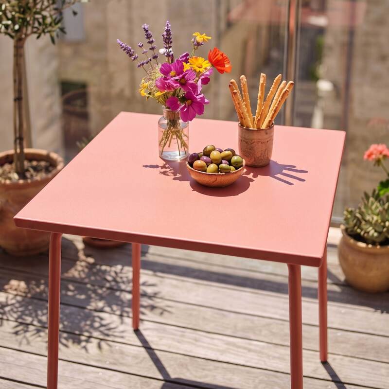 Table de restaurant carré en métal 2 à 4 personnes 70x70 cm (2/7)