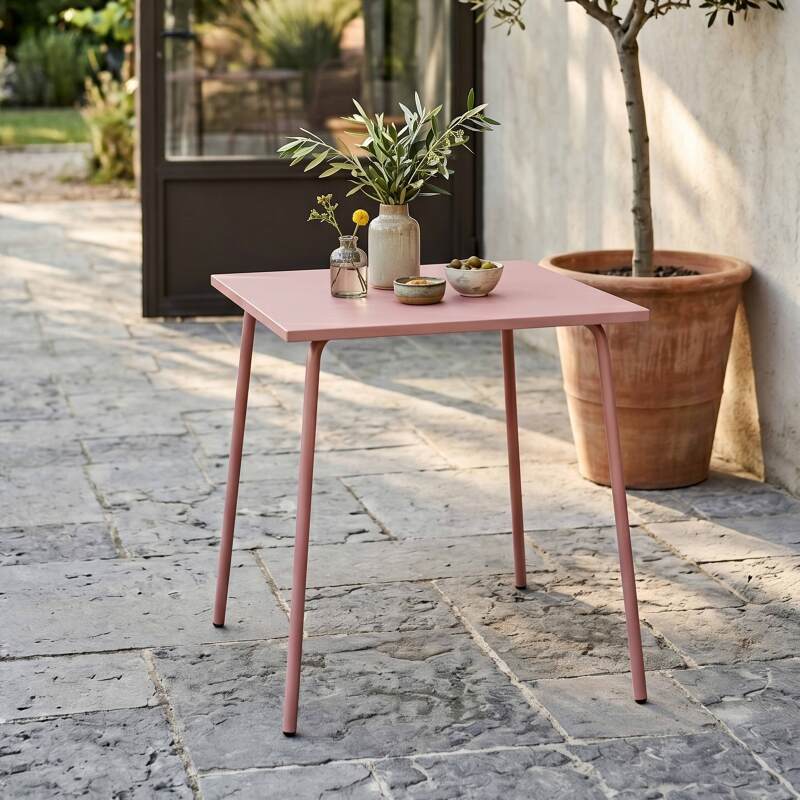 Table de restaurant carré en métal 2 à 4 personnes 70x70 cm