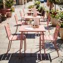 Table de restaurant carré en métal 2 à 4 personnes 70x70 cm