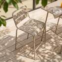 Table haute de terrasse carrée en métal 70x70 cm et 4 chaises hautes