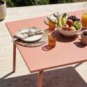 Table de restaurant en métal 6 personnes 120x70 cm
