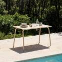 Table de restaurant en métal 6 personnes 120x70 cm
