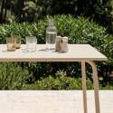 Table de restaurant en métal 6 personnes 120x70 cm