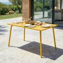 Table de restaurant en métal 6 personnes 120x70 cm