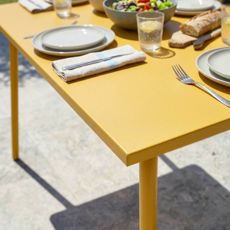Table de restaurant en métal 6 personnes 120x70 cm (3/7)