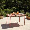 Table de restaurant en métal 6 personnes 120x70 cm