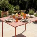 Table de restaurant en métal 6 personnes 120x70 cm