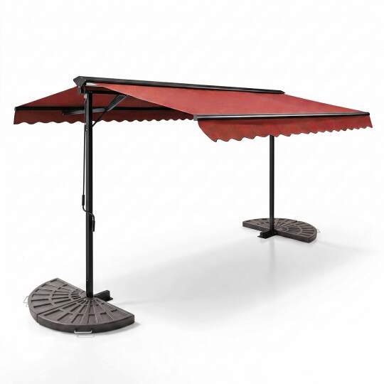 Store banne double pente 3 x 4 m sur pieds avec lestage | Mobeventpro