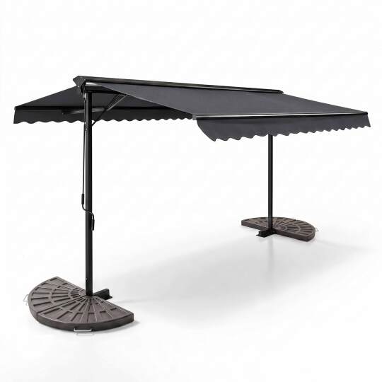 Store banne double pente 3 x 4 m sur pieds avec lestage | Mobeventpro