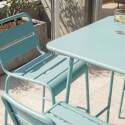 Table haute de terrasse bistrot carrée en métal 70x70 cm et 2 chaises hautes
