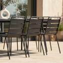 Ensemble table rectangulaire 180 cm et 8 chaises en métal