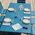 Ensemble table rectangulaire 180 cm et 8 chaises en métal