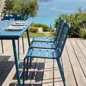 Ensemble table rectangulaire 180 cm et 8 chaises en métal