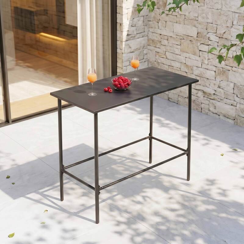 Table haute de terrasse de restaurant  120x60x105 cm en métal (3/6)