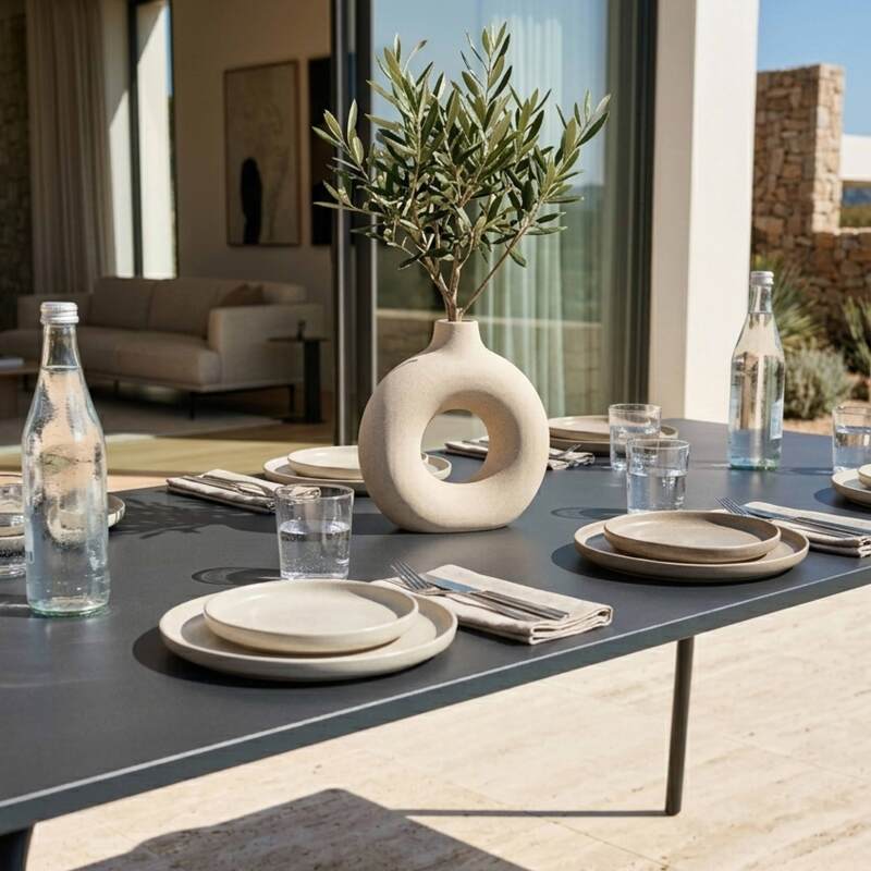 Table de restaurant en métal 8 personnes 180x90 cm (3/8)