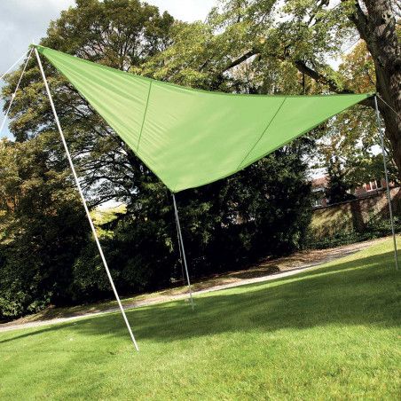 Voile d'ombrage triangulaire 3,6m vert + corde de 10m