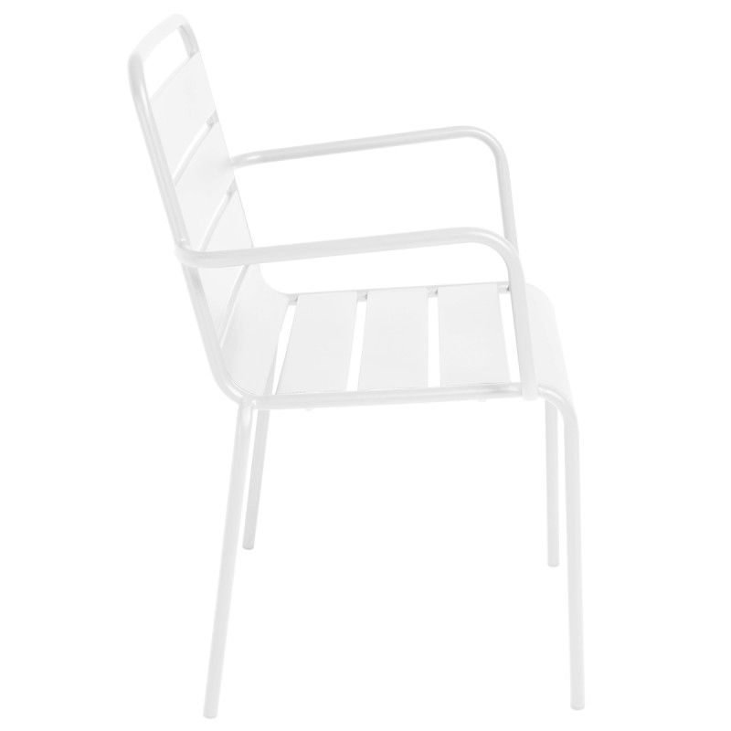 Chaise terrasse CHR blanche metal PALAVAS | Mobeventpro Chaise terrasse CHR blanche metal PALAVAS | Mobeventpro