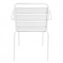 Chaise terrasse CHR blanche metal PALAVAS empilable Chaise terrasse CHR blanche metal PALAVAS empilable