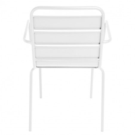 Chaise terrasse CHR blanche metal PALAVAS empilable