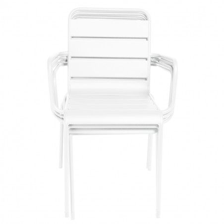 Chaise terrasse CHR blanche metal PALAVAS Mobilier CHR