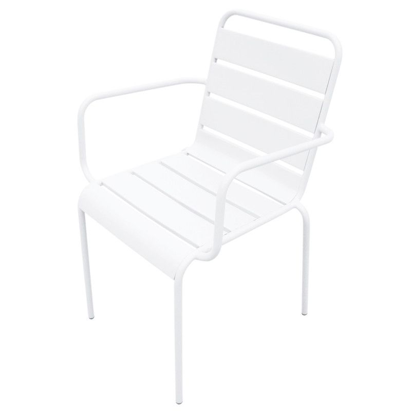 Chaise terrasse CHR blanche metal PALAVAS pas cher Chaise terrasse CHR blanche metal PALAVAS pas cher