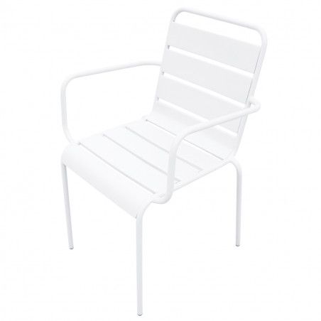Chaise terrasse CHR blanche metal PALAVAS pas cher