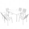 Salon de jardin 6 places et fauteuils blanc - Mobilier CHR PALAVAS Salon de jardin 6 places et fauteuils blanc - Mobilier CHR PALAVAS