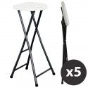 Tabouret haut pliant - Lot de 5 Tabouret haut pliant - Lot de 5