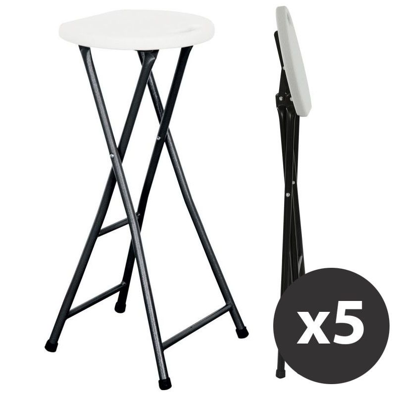 Tabouret haut pliant - Lot de 5 Tabouret haut pliant - Lot de 5