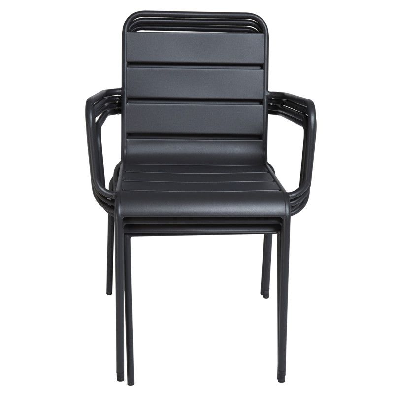 fauteuils de terrasse en métal gris empilable fauteuils de terrasse en métal gris empilable