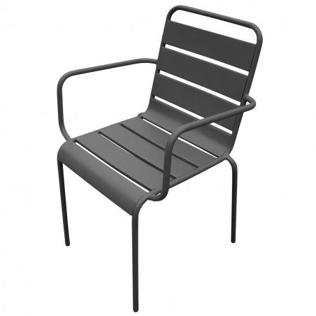 fauteuils de terrasse gris Lot de 4
