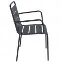 fauteuils terrasse en métal gris