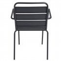fauteuils terrasse restaurant en métal gris Lot de 4