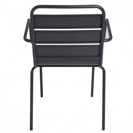 fauteuils terrasse restaurant en métal gris Lot de 4