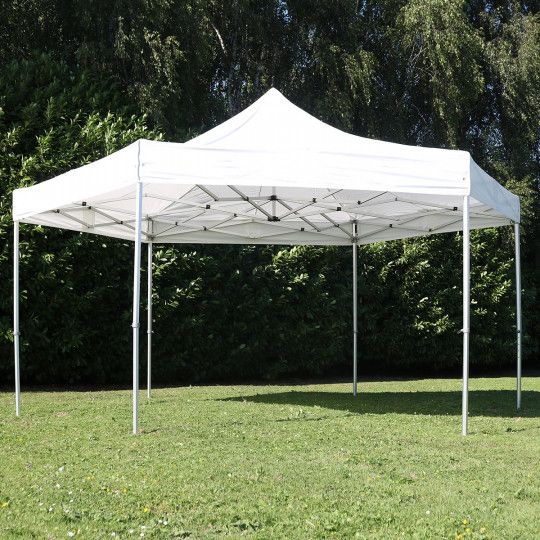 Tente pliante hexagonale 3m 300g/m² 50MM Blanche