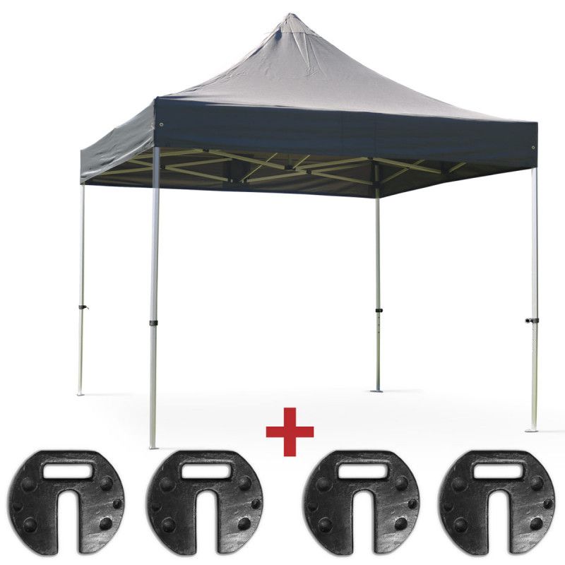 Tente pliante 3x3m grise et 4 poids de lestage 12Kg Tente pliante 3x3m grise et 4 poids de lestage 12Kg